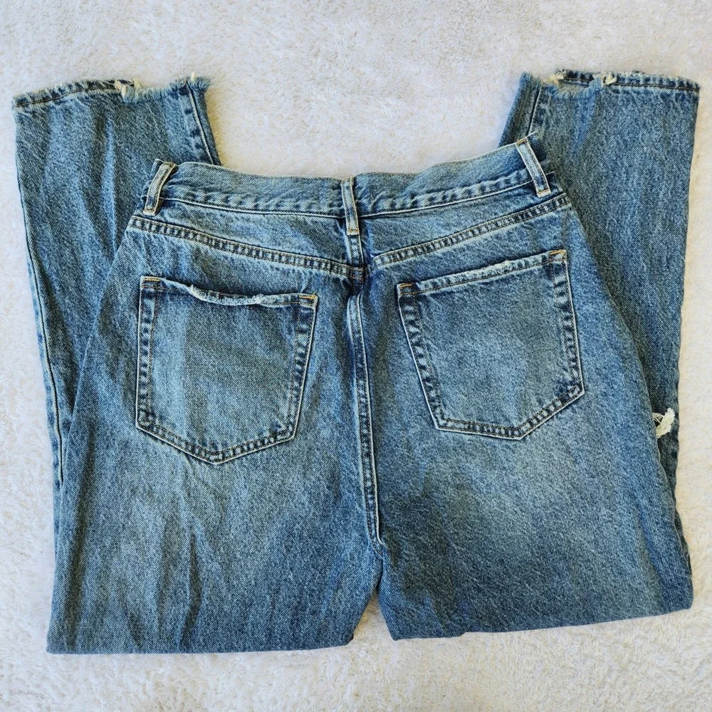 PacSun Womens High Rise Straight Distressed Jeans Blue Size‎ 30 Medium Wash